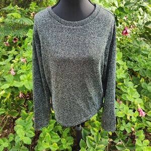 H&M Divided Black Silver Glitter Blouse Size S Y2K Casual Club Rave